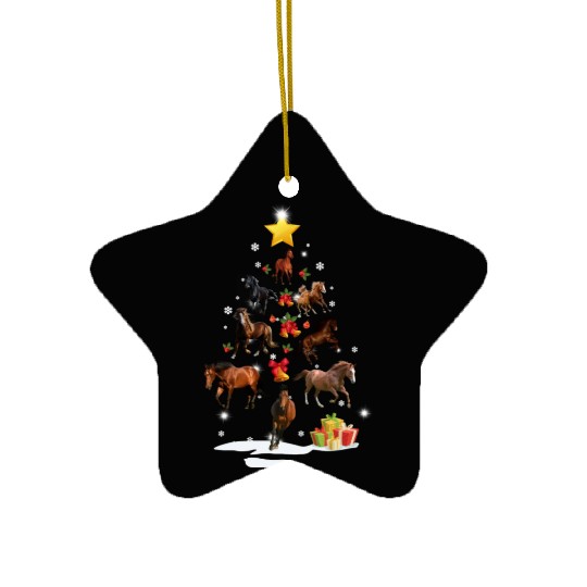 Horse Christmas Tree Horse Xmas Funny Gift Ceramic Ornaments