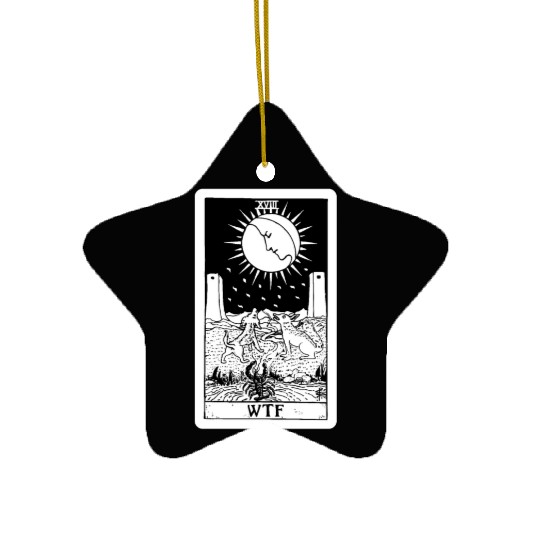 WTF - The Moon Tarot Card Ceramic Ornaments