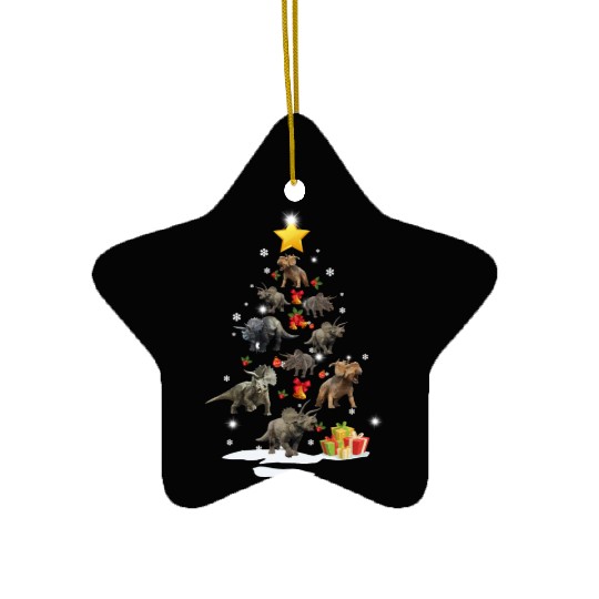 Triceritops Christmas Tree Triceritops Xmas Funny Ceramic Ornaments