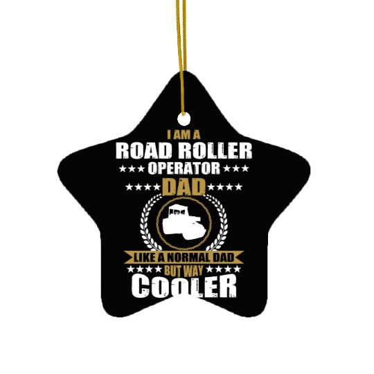 Road Roller Operator Dad Ceramic Ornaments