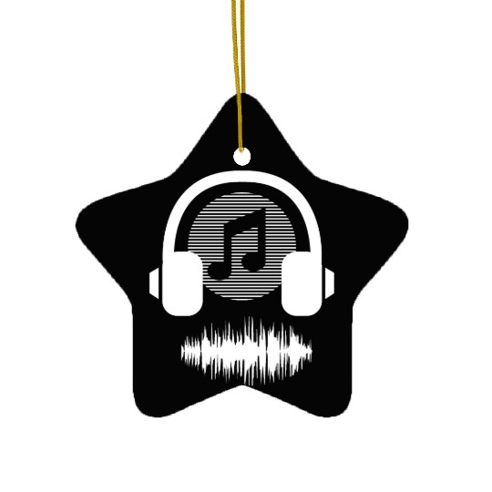 musica headphones novelty fun style 80s song Ceramic Ornaments