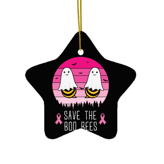 Save the Boo Bees Breast Cancer Awareness Ceramic Ornaments