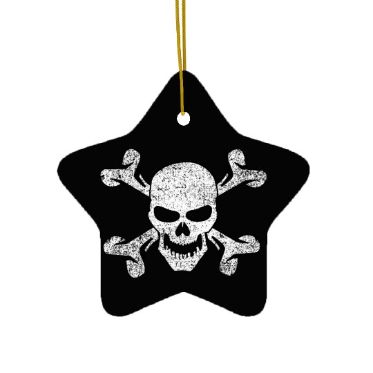 Plain Vintage Skull And Crossbones Ceramic Ornaments