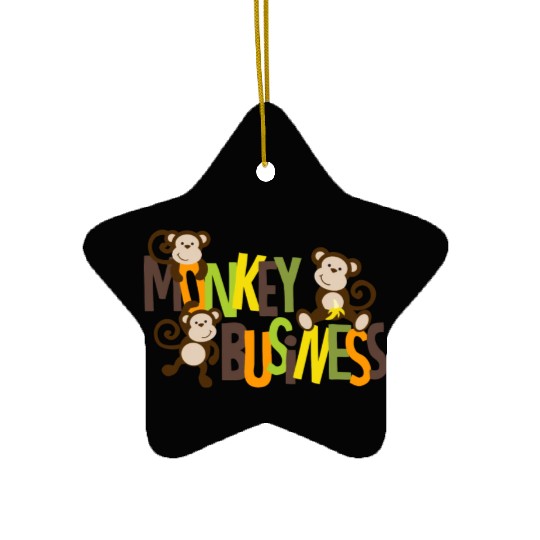 Monkey Business Ceramic Ornaments