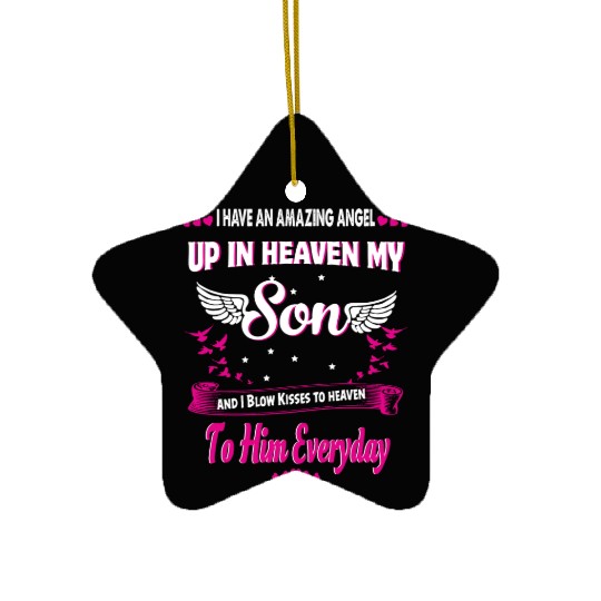 My Son Forever My Angel Sympathy In Loving Memory Ceramic Ornaments