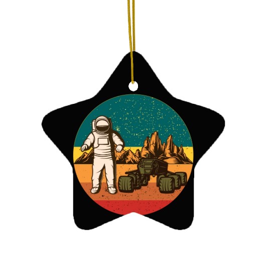 Astronaut on Mars Ceramic Ornaments
