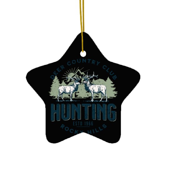Deer country club Ceramic Ornaments