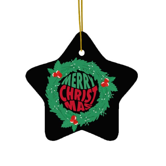 Merry Christmas and Happy New Year Ceramic Ornaments