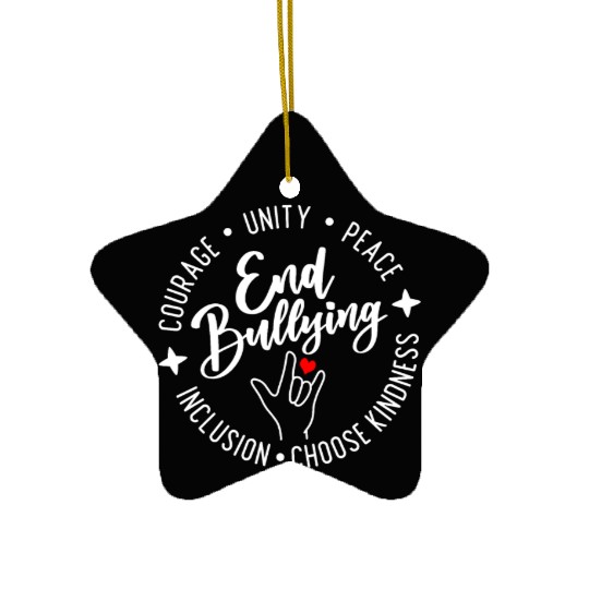 End Bullying. Choose Kindness. Unity. Peace. Ceramic Ornaments