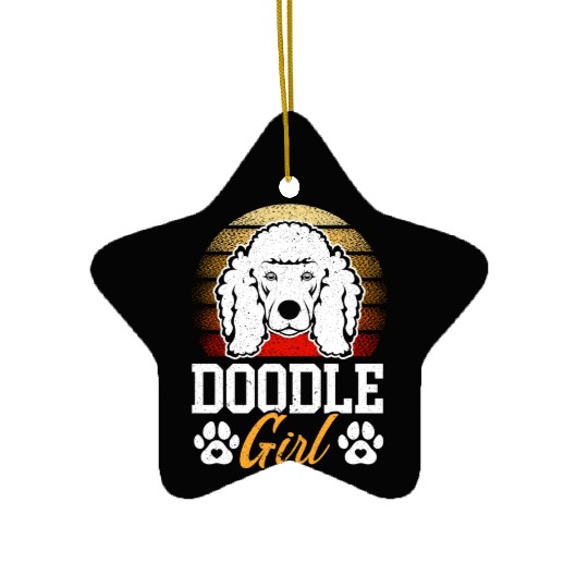 Doodle Girl Goldendoodle Dog Lover Puppy Paw Love Ceramic Ornaments