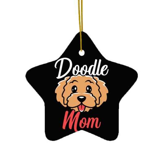 Doodle Mom Goldendoodle Dog Lover Puppy Paw Love Ceramic Ornaments