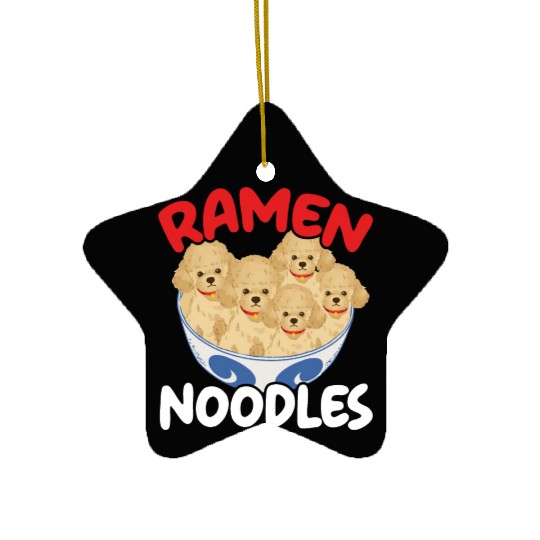 Ramen Doodles Goldendoodle Dog Lover Puppy Paw Ceramic Ornaments