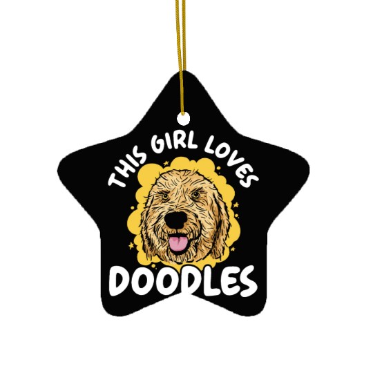 This Girl Loves Doodles Goldendoodle Dog Owner Ceramic Ornaments
