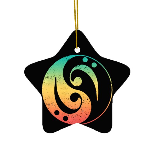 Ying Yang Bass Guitar Player Ceramic Ornaments