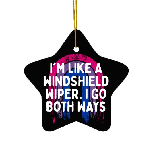 I Go Both Ways Bisexual LGBTQ Bi Pride Funny Dad Ceramic Ornaments