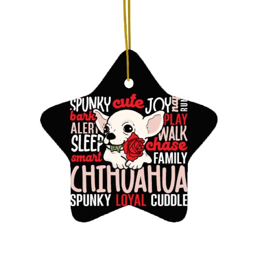 Chihuahua Dog Owner Puppy Lover Paw Love Doggy Pup Ceramic Ornaments