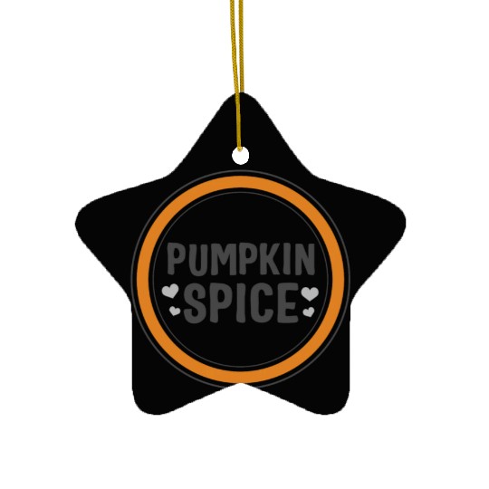 Halloween Theme Cute Pumpkin Spice Coffee Lover Ceramic Ornaments