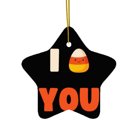 CUTE HALLOWEEN LAZY COSTUME I CANDY CORN YOU Ceramic Ornaments