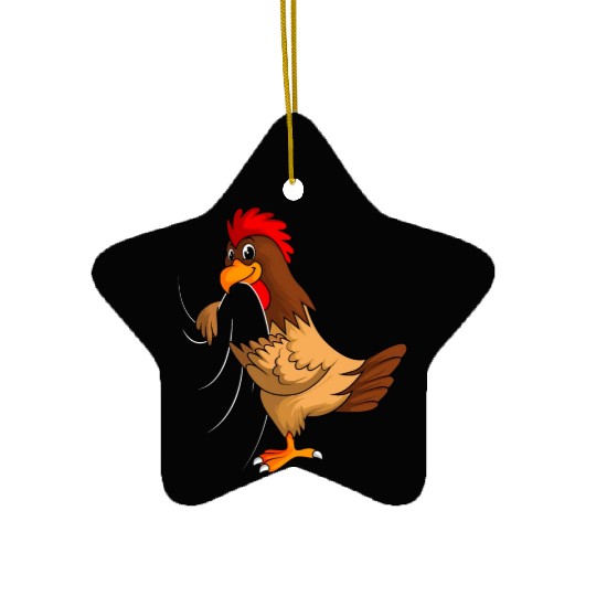 chickens farmer chicken kids boys Ceramic Ornaments