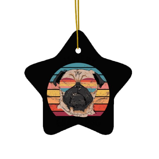 Pug Grandparents I Love My Grand Pug Ceramic Ornaments