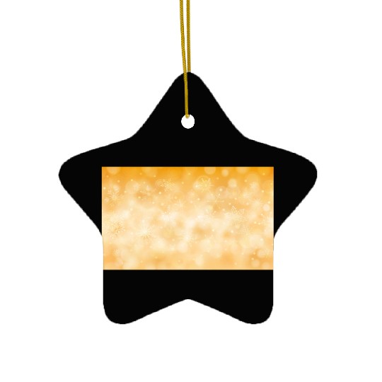 Orange Christmas Snowflakes Bokeh Winter Ceramic Ornaments