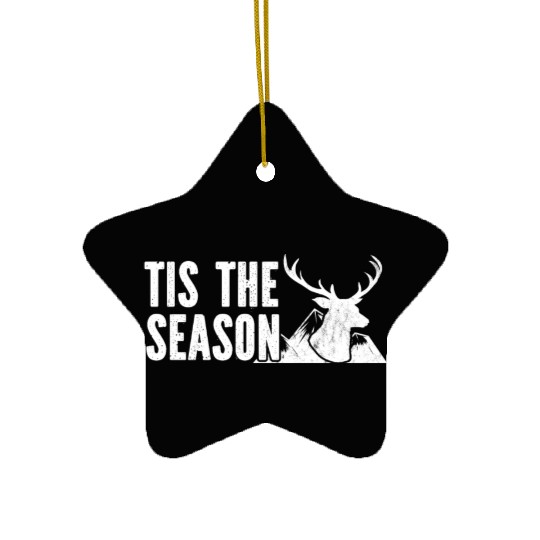 Tis The Season Dear Hunting Ceramic Ornaments