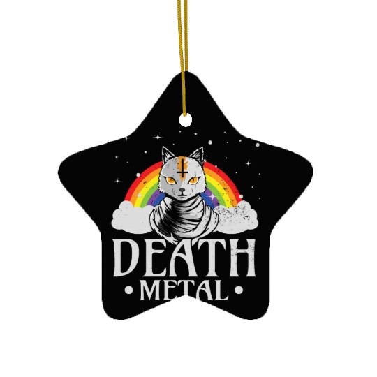 Death Metal Rock Satan Cat For Concerts Festivals Ceramic Ornaments