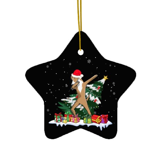 Great Dane Christmas Dabbing Santa Xmas Pajama Ceramic Ornaments