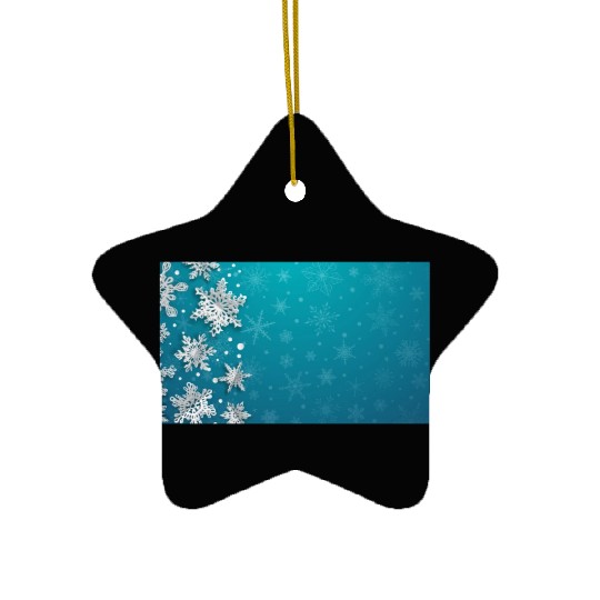 Elegant Christmas Snowflakes Pattern Teal Ceramic Ornaments