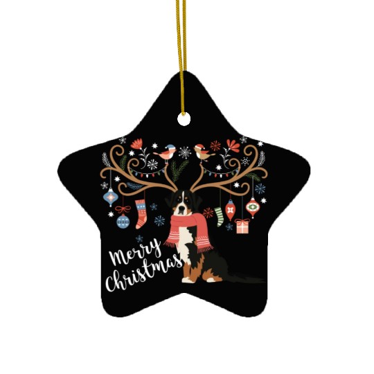 Bernese Mountain Dog Christmas Ceramic Ornaments