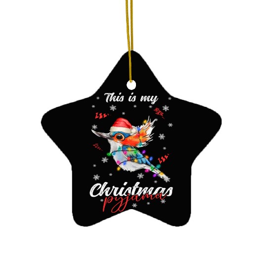 Winter Christmas Pyjama Hummingbird Ceramic Ornaments