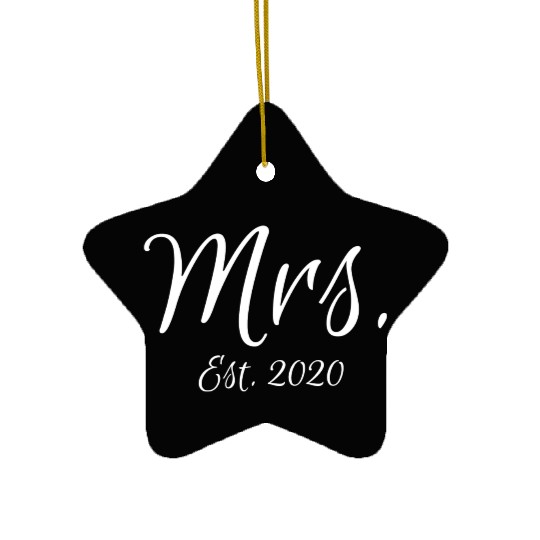 Matching Script Mr & Mrs Bridal Bride Mrs Est 2020 Ceramic Ornaments