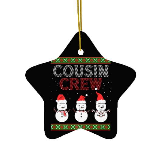 Cousin Crew Christmas Pajamas Gnome Tree Merry Xma Ceramic Ornaments