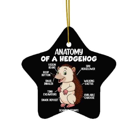 Anatomy Of A Hedgehog Ceramic Ornaments