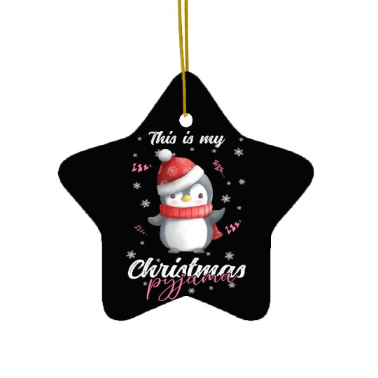 Winter Christmas Pyjama Penguin Ceramic Ornaments