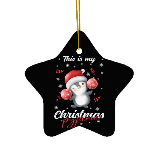 Winter Christmas Pyjama Penguin Ceramic Ornaments
