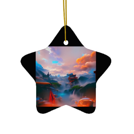 A Timeless World in a Distant Solar System Bright Ceramic Ornaments