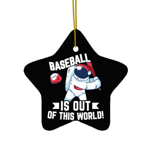 Baseball bat space comet planet Ceramic Ornaments