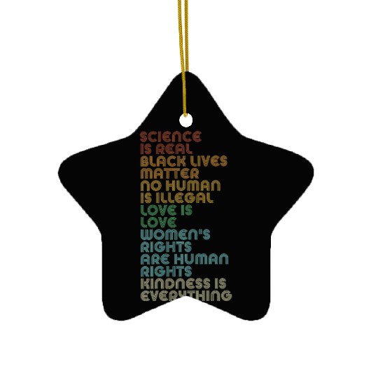 Vintage, Retro Science Is Real, Black Lives Matter Ceramic Ornaments