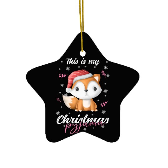 Winter Christmas Pyjama Fox Ceramic Ornaments