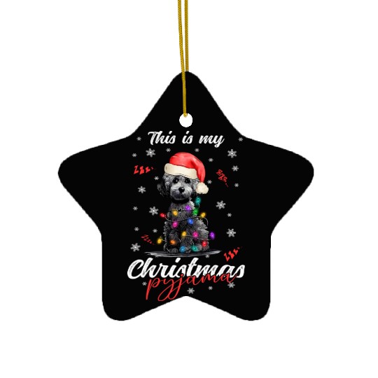 Winter Christmas Pyjama Poodle Ceramic Ornaments