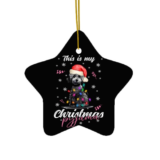 Winter Christmas Pyjama Poodle Ceramic Ornaments