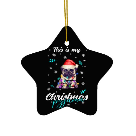 Winter Christmas Pyjama Pug Ceramic Ornaments