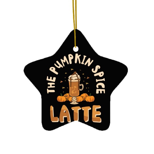 Pumpkin Spice Latte Halloween Coffee Lover Tarot Ceramic Ornaments