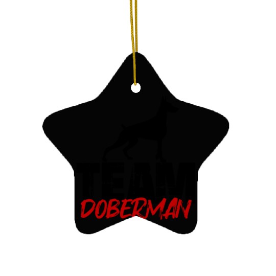 Team Doberman Ceramic Ornaments