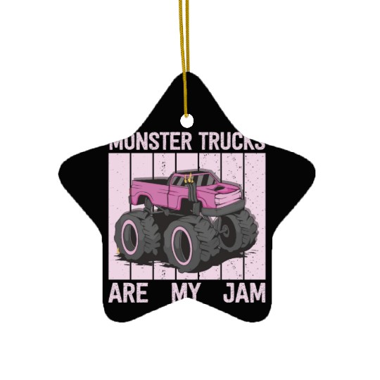 Monster Trucks Are My Jam Vintage Retro Ceramic Ornaments