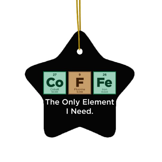 Periodic Table Coffee Color 4 Ceramic Ornaments