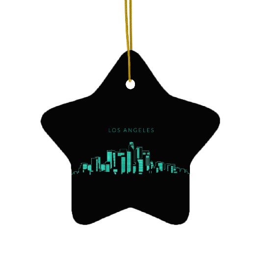 Los Angeles Neon Ceramic Ornaments