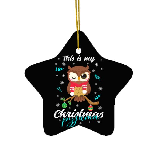 Winter Christmas Pyjama Owl Ceramic Ornaments