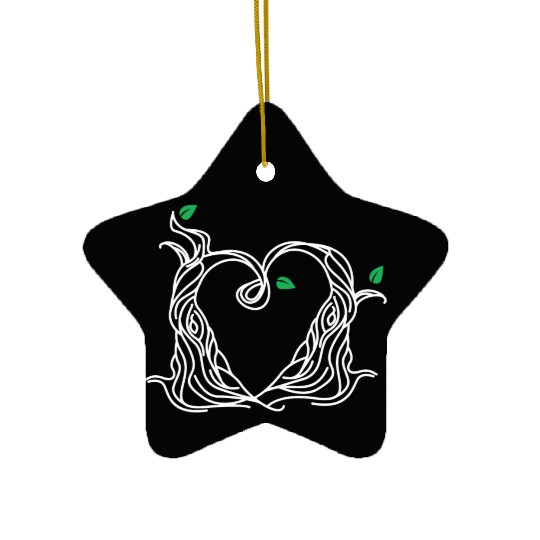 Tree Love Best Friends Heart White Ceramic Ornaments